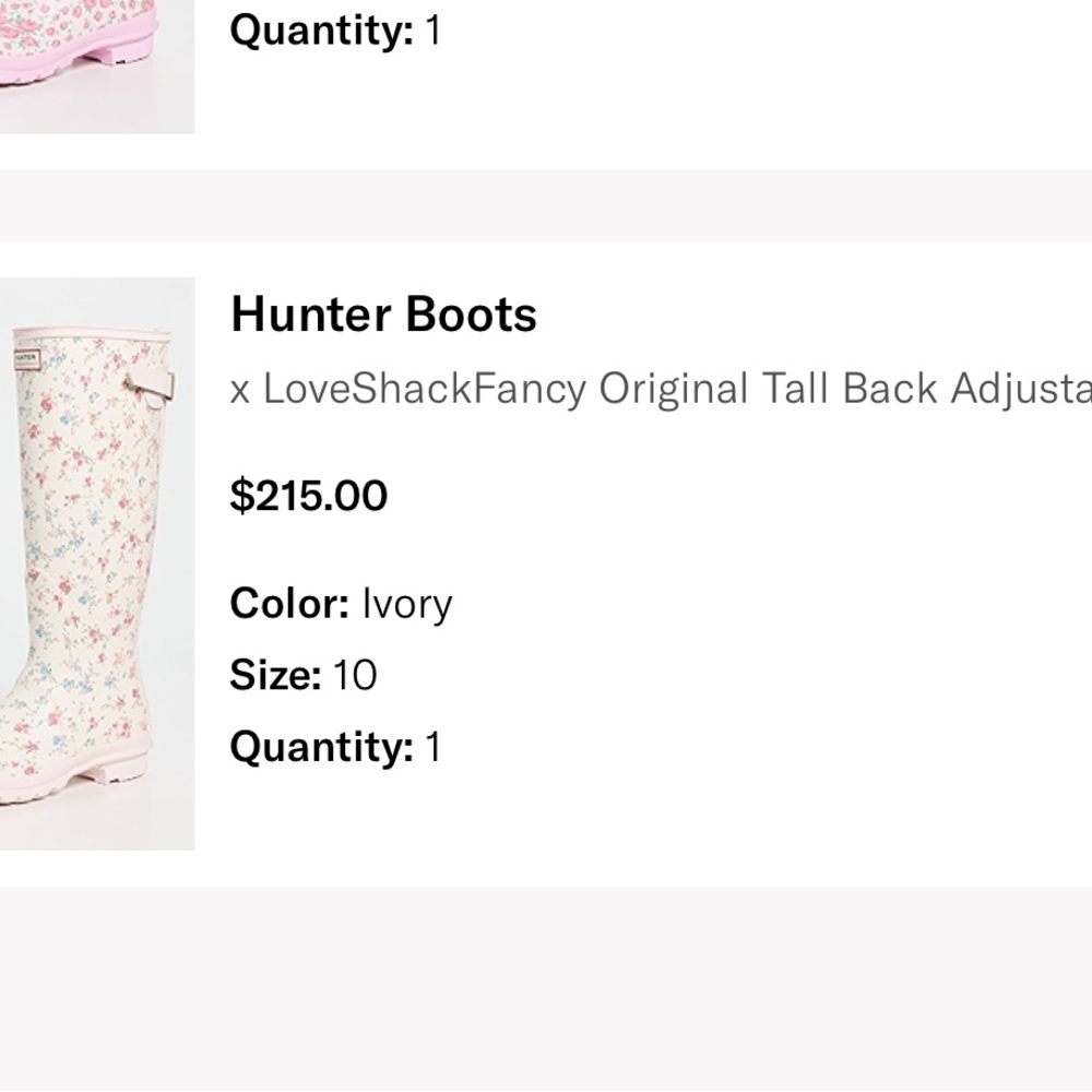 Hunter x LoveShackFancy Floral Tall Rain Boots